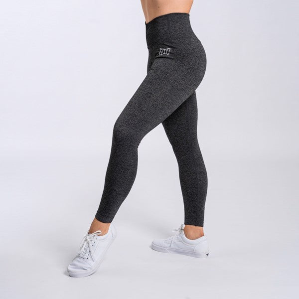 BM Seamless Ribbed High Waist Tights Dark Grey