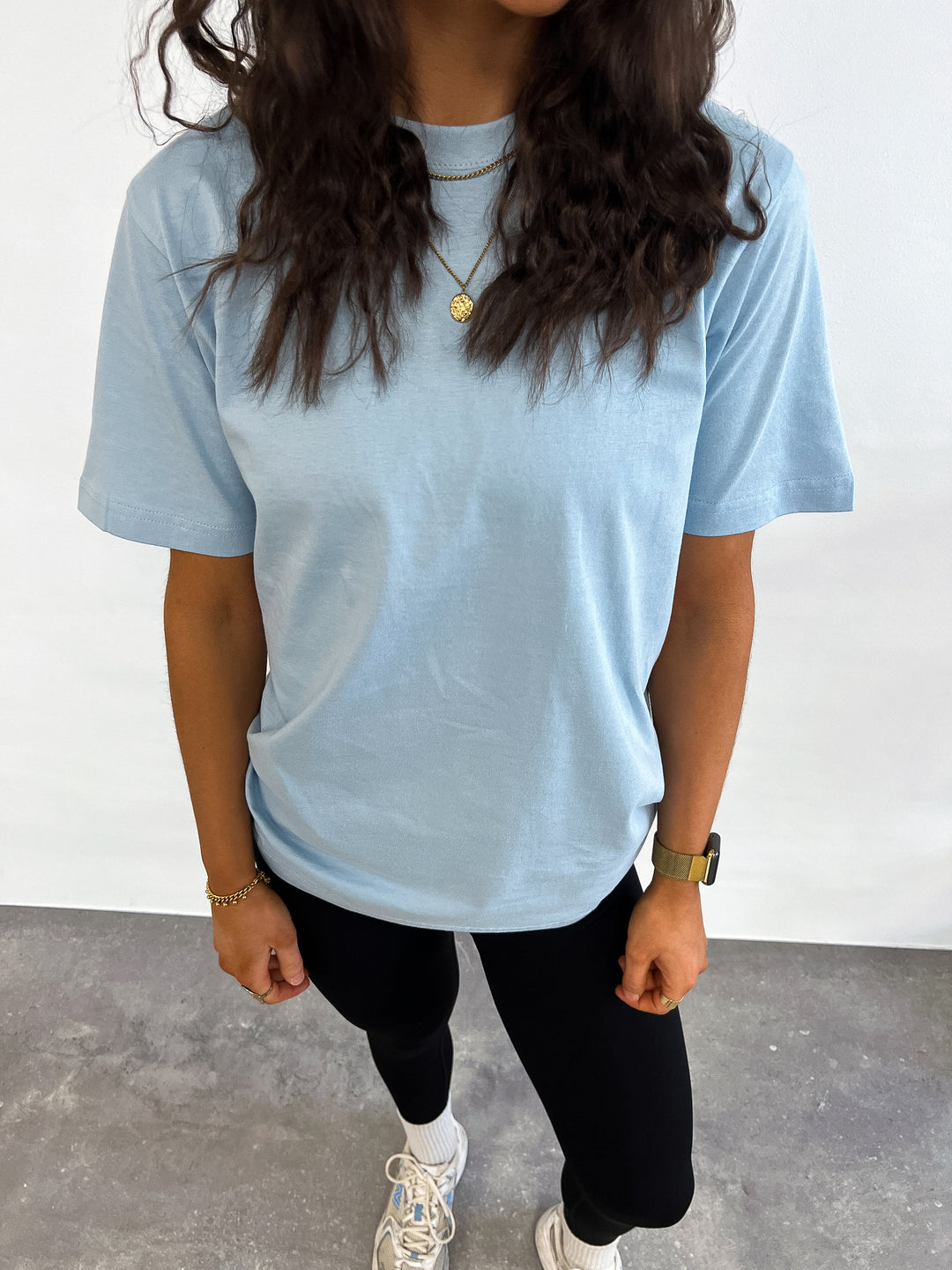 Womens Basic Tee Oversized Sky Blue