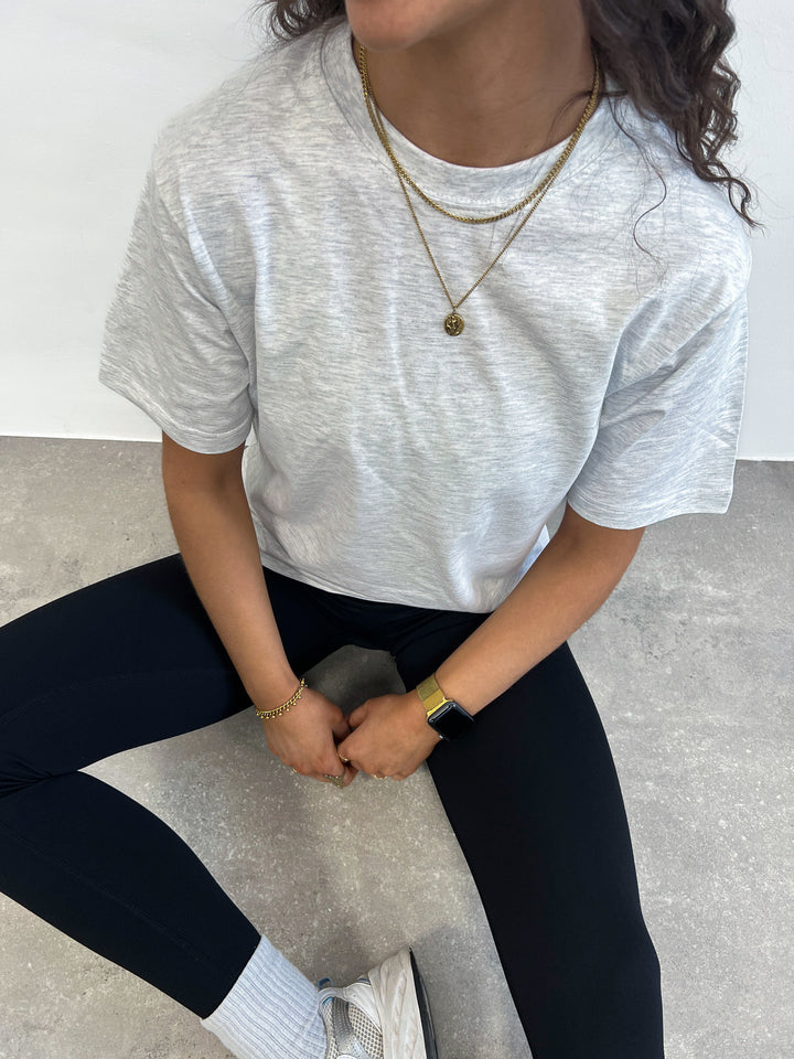 Womens Basic Tee Oversized Ash Grey