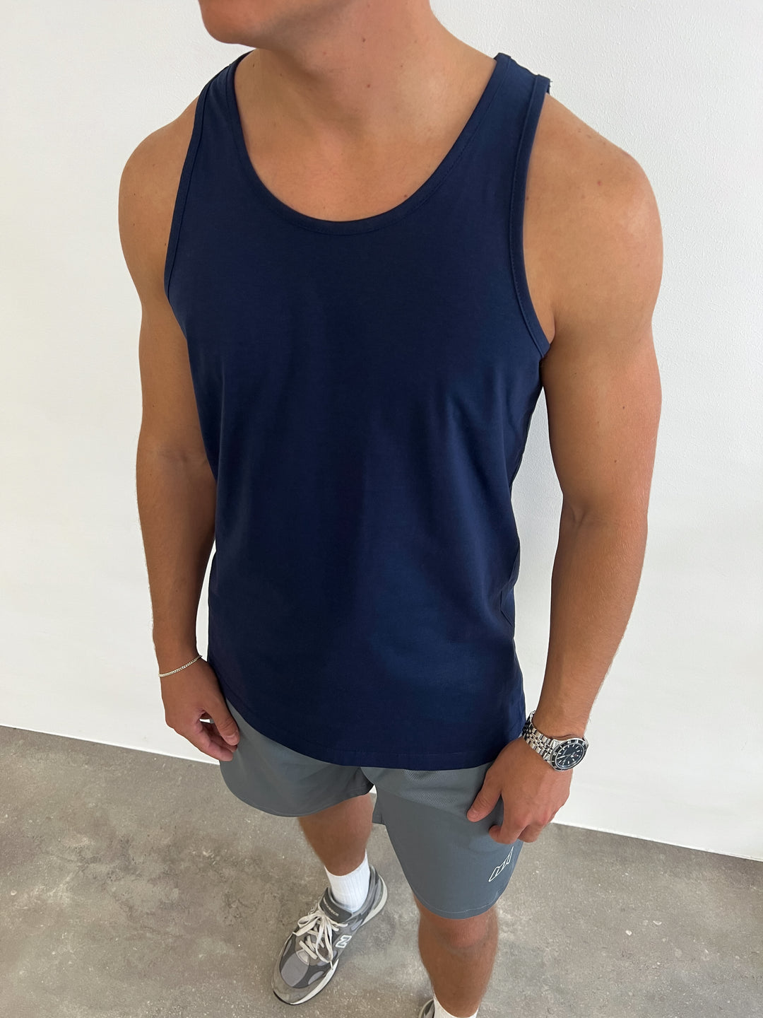 Mens Essential Tank Top Navy Blue