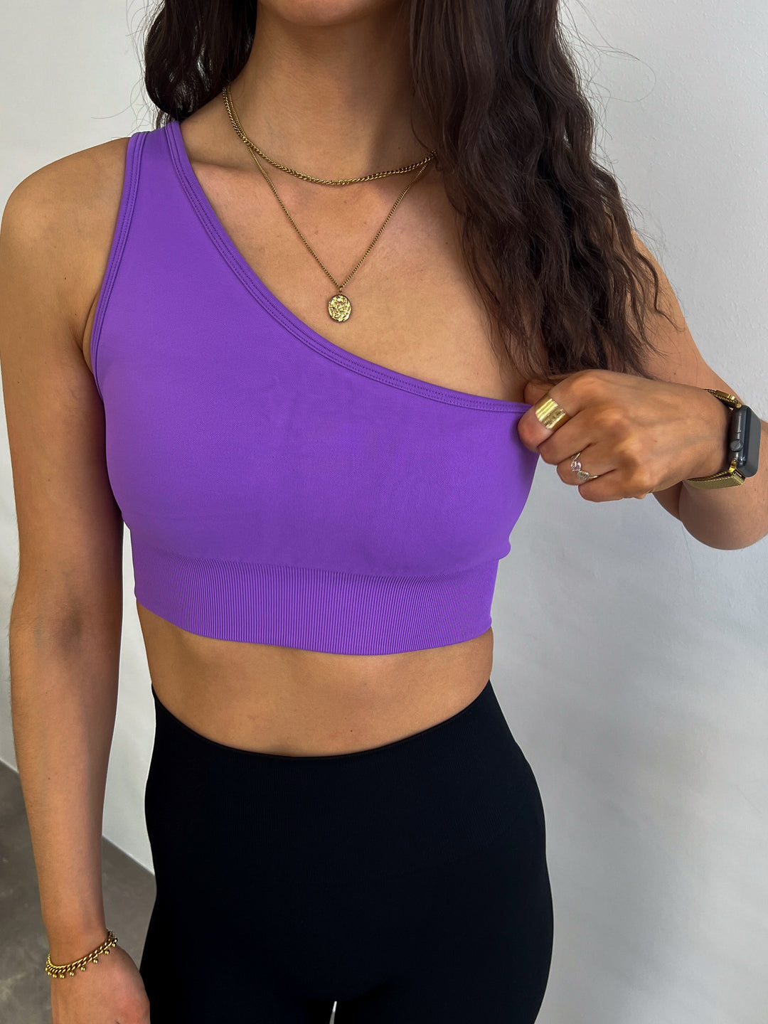 Signature One Shoulder Bra Violet