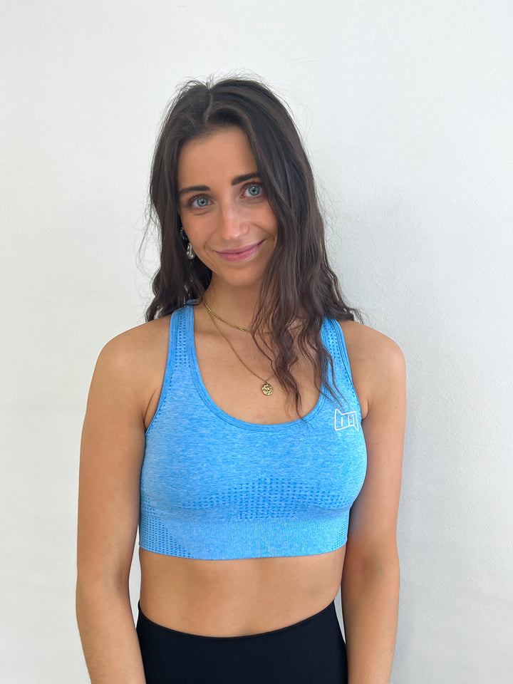 BM Seamless Racer Back Sports Bra Light Blue