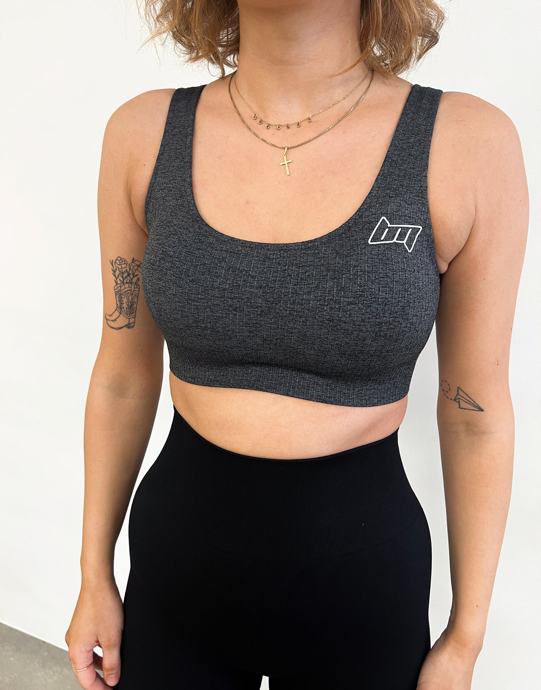 BM Seamless Ribbed Sports Bra Dark Grey