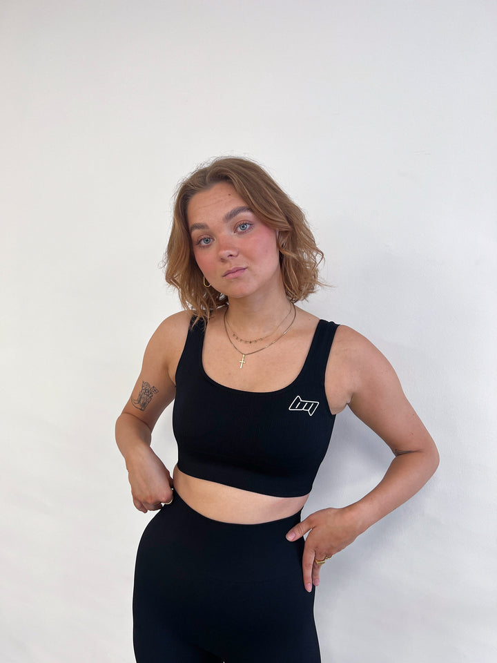 BM Seamless Ribbed Sports Bra Black