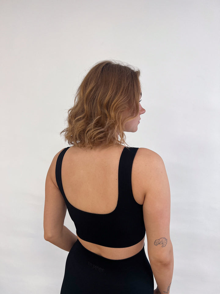 BM Seamless Ribbed Sports Bra Black