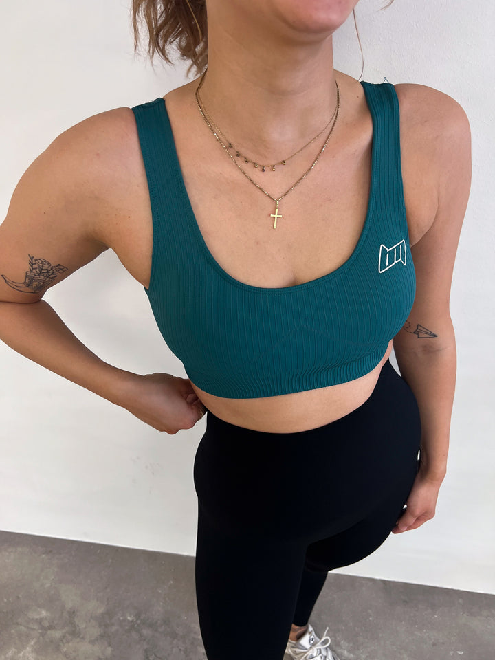 BM Seamless Ribbed Sports Bra Jungle Green