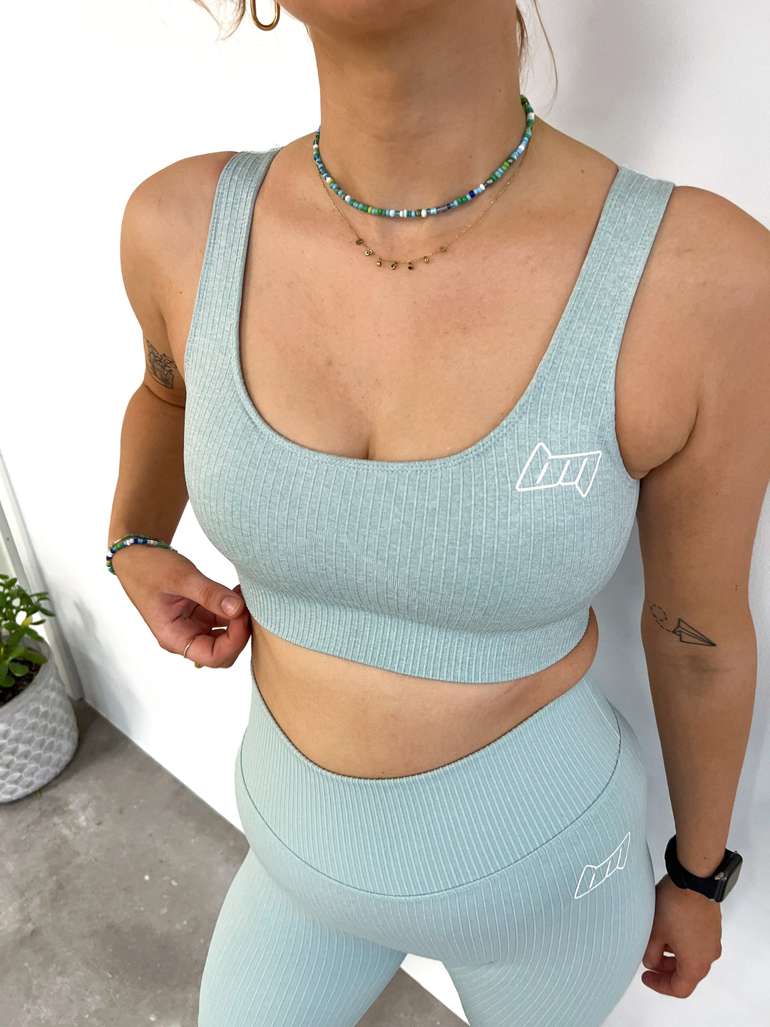 BM Seamless Ribbed Sports Bra Sky Blue