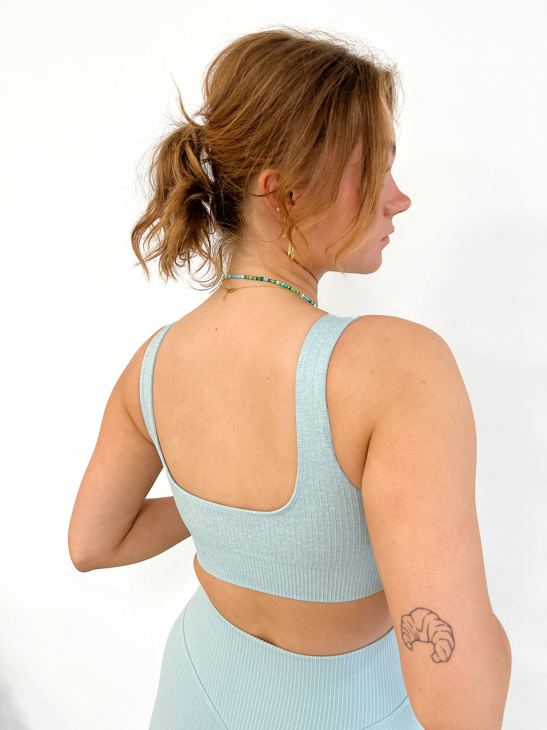 BM Seamless Ribbed Sports Bra Sky Blue