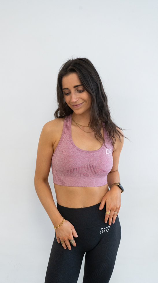 BM Seamless Racer Back Sports Bra Light Pink