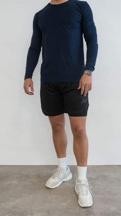 Mens Basic Long Sleeve Navy Blue