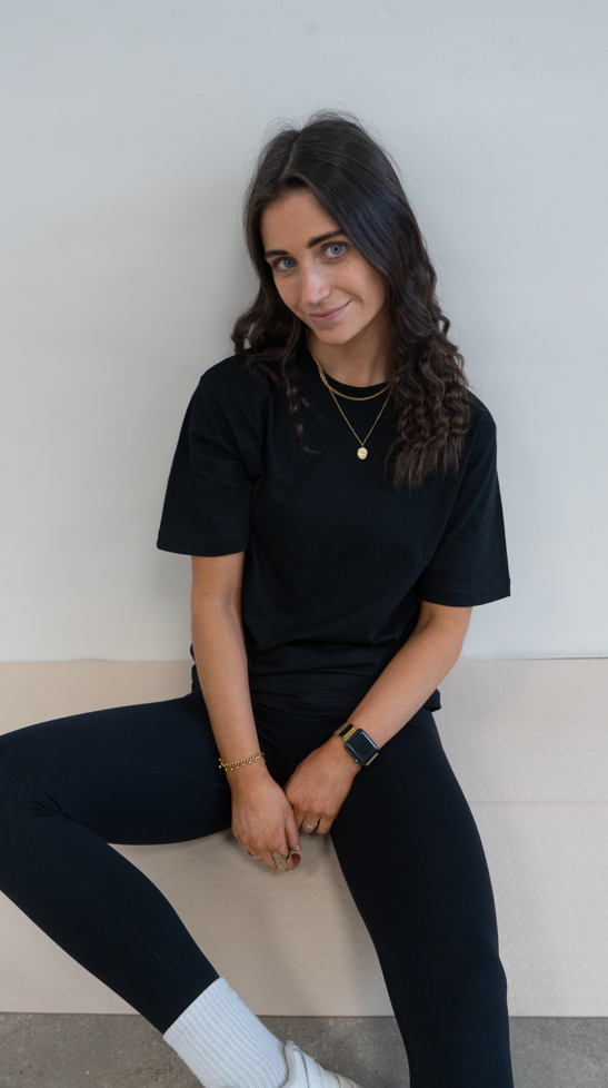 Womens Basic Tee Oversized Black