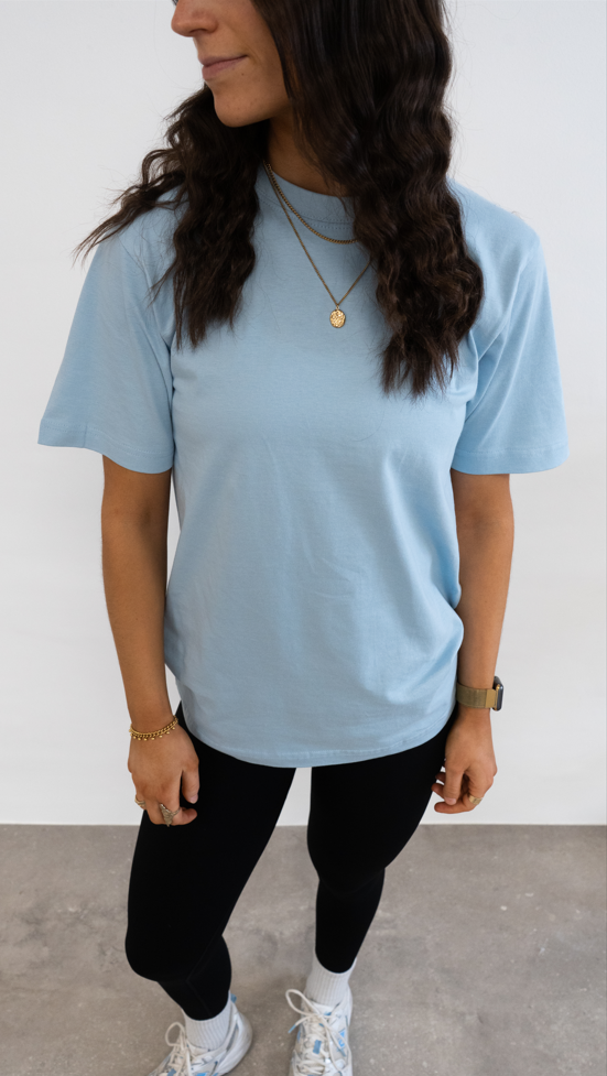 Womens Basic Tee Oversized Sky Blue